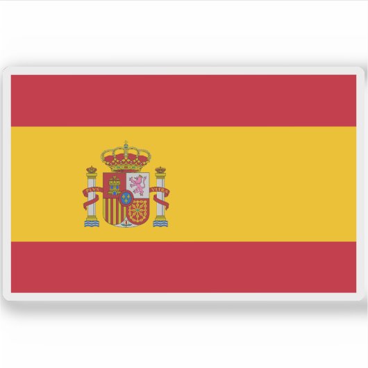 Vlag van Spanje Sticker (Voorkant)