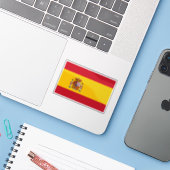 Vlag van Spanje Sticker (Laptop met iPhone)