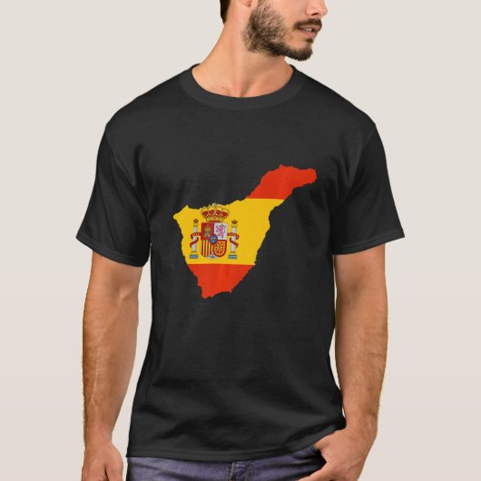 vlag van Spanje te Tenerife, omtrek Tenerife: T-shirt (Voorkant)
