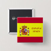 Vlag van Spanje Vierkante Button 5,1 Cm (Voorkant /achterkant)