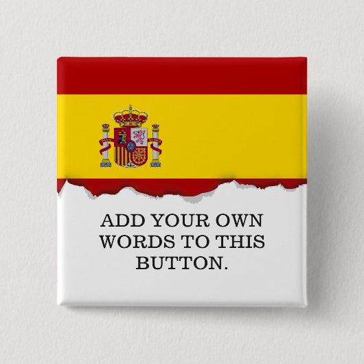 Vlag van Spanje Vierkante Button 5,1 Cm (Voorkant)