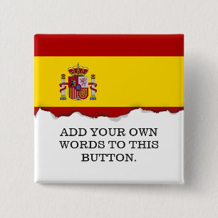 Vlag van Spanje Vierkante Button 5,1 Cm