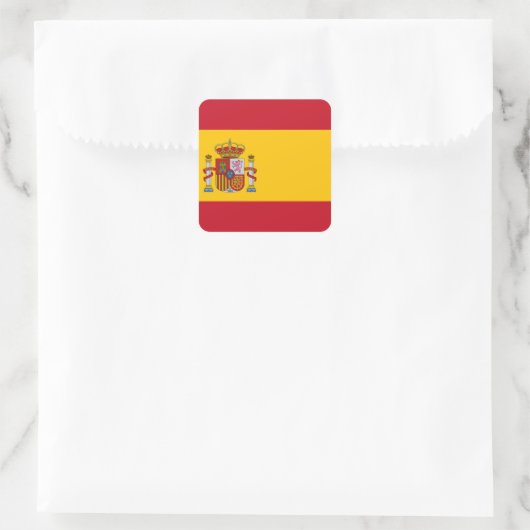 Vlag van Spanje Vierkante Sticker (Tas)