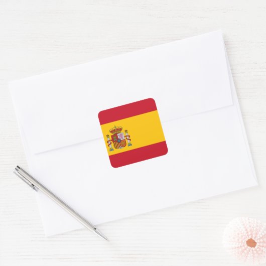 Vlag van Spanje Vierkante Sticker (Envelop)