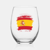 vlag van Spanje Wijnglas Zonder Voet (Voorkant)