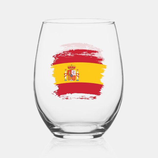 vlag van Spanje Wijnglas Zonder Voet (Achterkant)