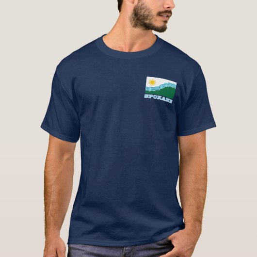 Vlag van Spokane, Staat Washington T-shirt (Voorkant)