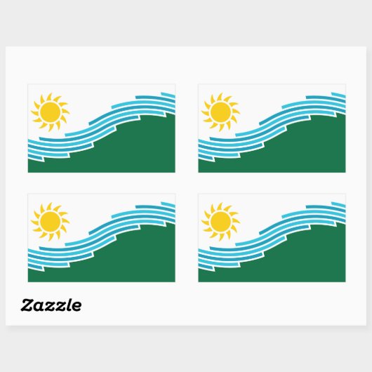 Vlag van Spokane, Washington Rechthoekige Sticker (Vel)