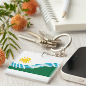 Vlag van Spokane, Washington Sleutelhanger (Voorkant Rechts)