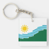 Vlag van Spokane, Washington Sleutelhanger (voorkant)