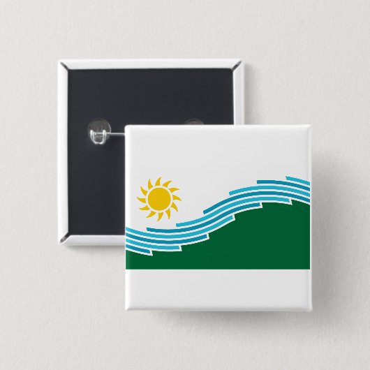 Vlag van Spokane, Washington Vierkante Button 5,1 Cm (Voorkant /achterkant)