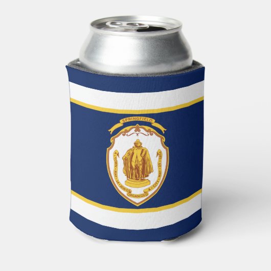 Vlag van Springfield, Massachusetts Blikjeskoeler (Blikje Achterkant)