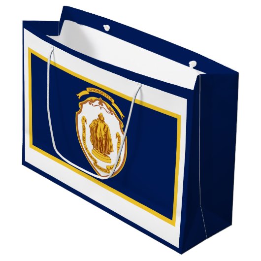 Vlag van Springfield, Massachusetts Groot Cadeauzakje (Voorkant Gekanteld)