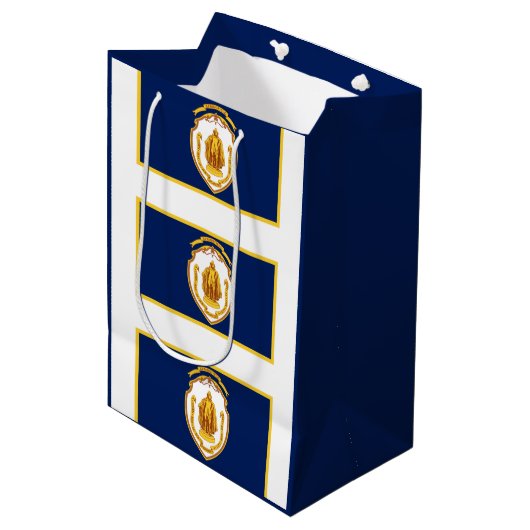 Vlag van Springfield, Massachusetts Medium Cadeauzakje (Voorkant Gekanteld)