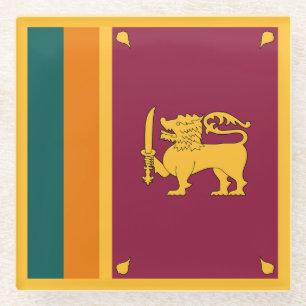 Vlag van Sri Lanka Glazen Onderzetter