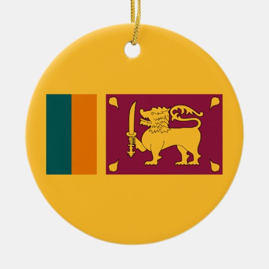 Vlag van Sri Lanka Keramisch Ornament (Voorkant)