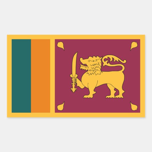 Vlag van Sri Lanka Rechthoekige Sticker (Voorkant)