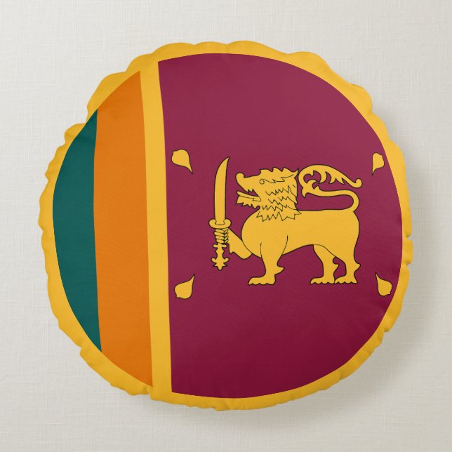 Vlag van Sri Lanka Rond Kussen (Voorkant)