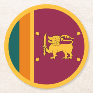 Vlag van Sri Lanka Ronde Kartonnen Onderzetter