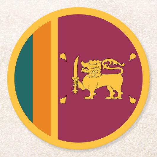 Vlag van Sri Lanka Ronde Kartonnen Onderzetter (Voorkant)