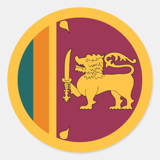 Vlag van Sri Lanka Ronde Sticker (Voorkant)