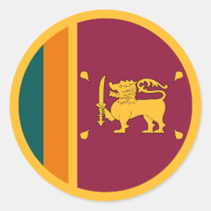 Vlag van Sri Lanka Ronde Sticker