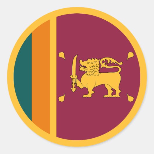 Vlag van Sri Lanka Ronde Sticker (Voorkant)