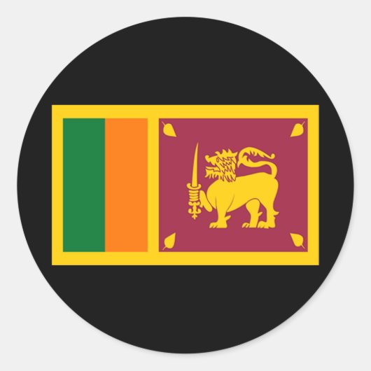 Vlag van Sri Lanka Ronde Sticker (Voorkant)