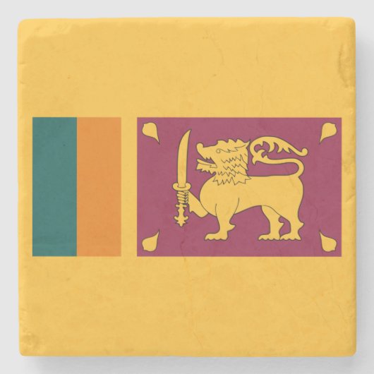 Vlag van Sri Lanka Stenen Onderzetter (Voorkant)