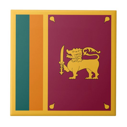 Vlag van Sri Lanka Tegeltje (Voorkant)