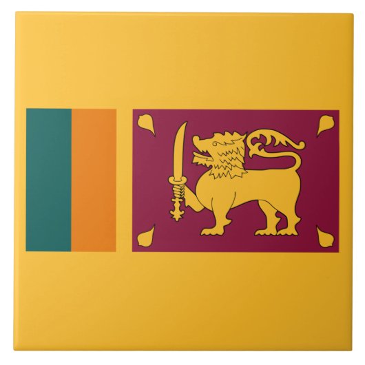 Vlag van Sri Lanka Tegeltje (Voorkant)