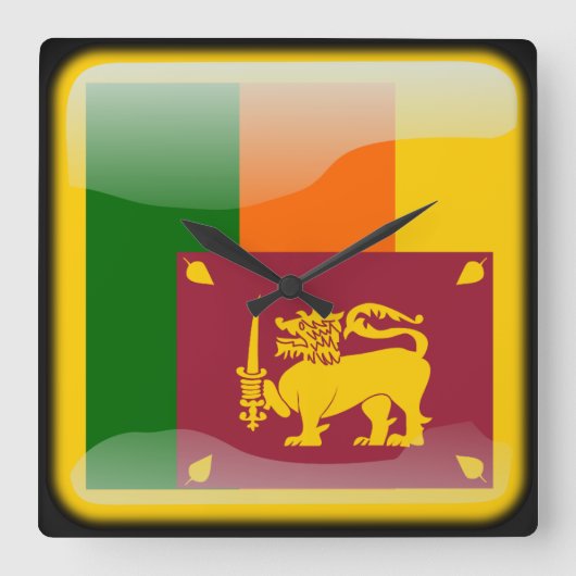 Vlag van Sri Lanka Vierkante Klok (Voorkant)