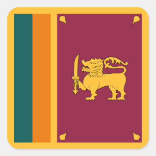 Vlag van Sri Lanka Vierkante Sticker