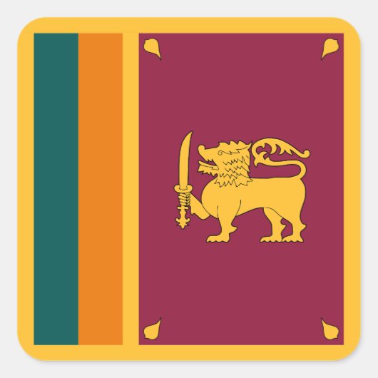 Vlag van Sri Lanka Vierkante Sticker (Voorkant)