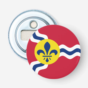 Vlag van St. Louis, Missouri, bottelopener Button Flesopener