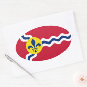 Vlag van St. Louis, Missouri Ovale Sticker (Envelop)