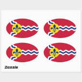 Vlag van St. Louis, Missouri Ovale Sticker (Vel)