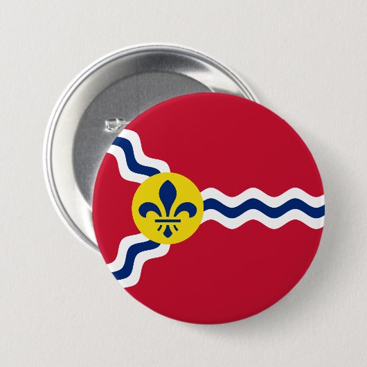Vlag van St. Louis (Missouri) Ronde Button 7,6 Cm (Voorkant /achterkant)