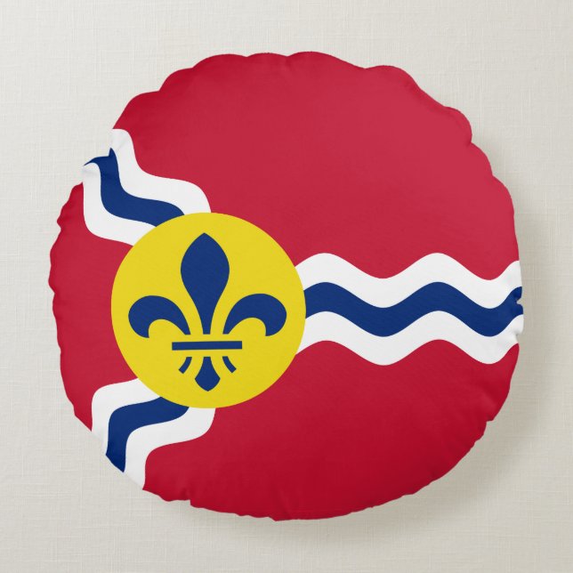 Vlag van St. Louis, Missouri Round Pillow Rond Kussen (Voorkant)
