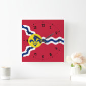 Vlag van St. Louis, Missouri Square Wall Clock Vierkante Klok (Huis)