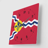 Vlag van St. Louis, Missouri Square Wall Clock Vierkante Klok (Hoek)