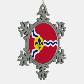 Vlag van St. Louis, Missouri Tin Sneeuwvlok Ornament (Links)