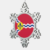 Vlag van St. Louis, Missouri Tin Sneeuwvlok Ornament (Rechts)