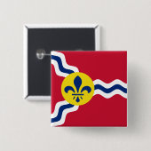 Vlag van St. Louis, Missouri Vierkante Button 5,1 Cm (Voorkant /achterkant)