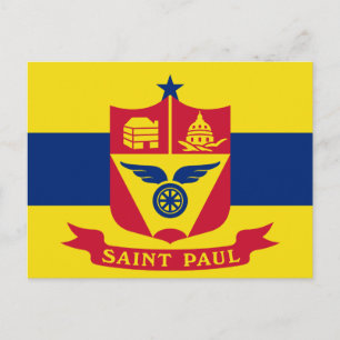 Vlag van St Paul, Minnesota ansichtkaart Briefkaart