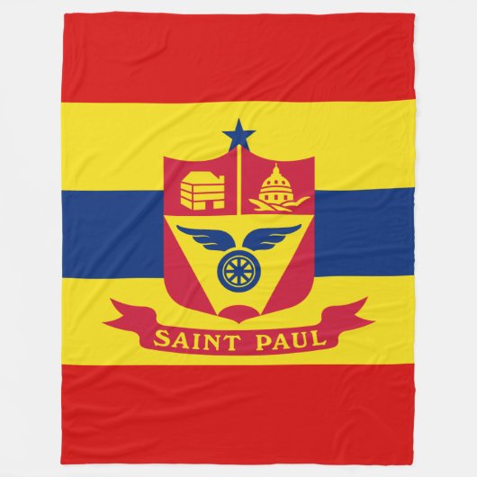 Vlag van St Paul, Minnesota Fleece Blanket Deken (Voorkant)