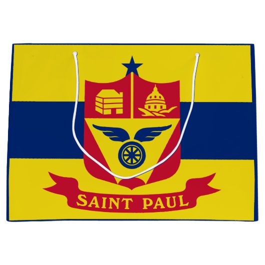 Vlag van St Paul, Minnesota Grote Gift Bag Groot Cadeauzakje (Voorkant)