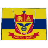 Vlag van St Paul, Minnesota Grote Gift Bag Groot Cadeauzakje (Achterkant)
