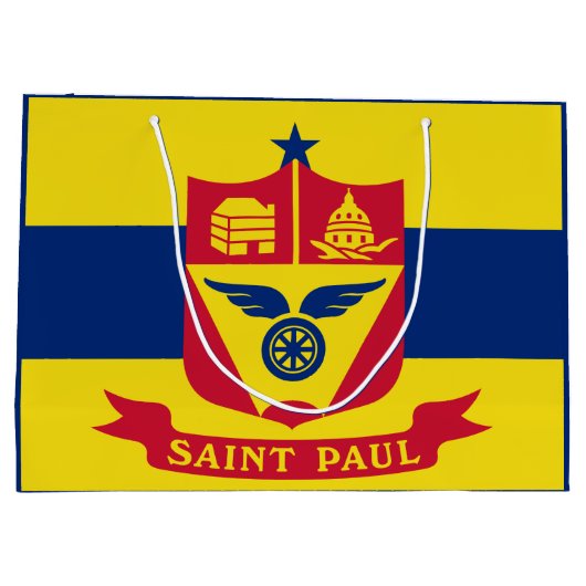 Vlag van St Paul, Minnesota Grote Gift Bag Groot Cadeauzakje (Achterkant)