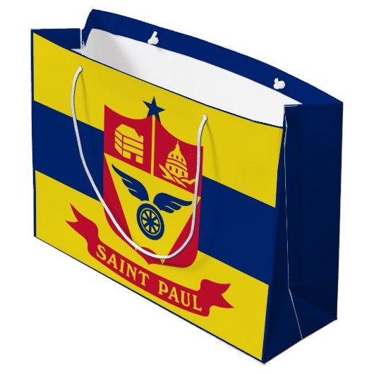 Vlag van St Paul, Minnesota Grote Gift Bag Groot Cadeauzakje (Achterkant Gekanteld)